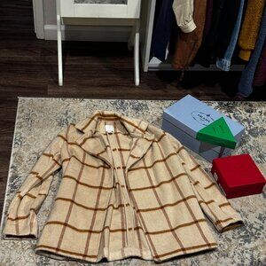 Joie pea coat; cream colored with rust stripes, XS